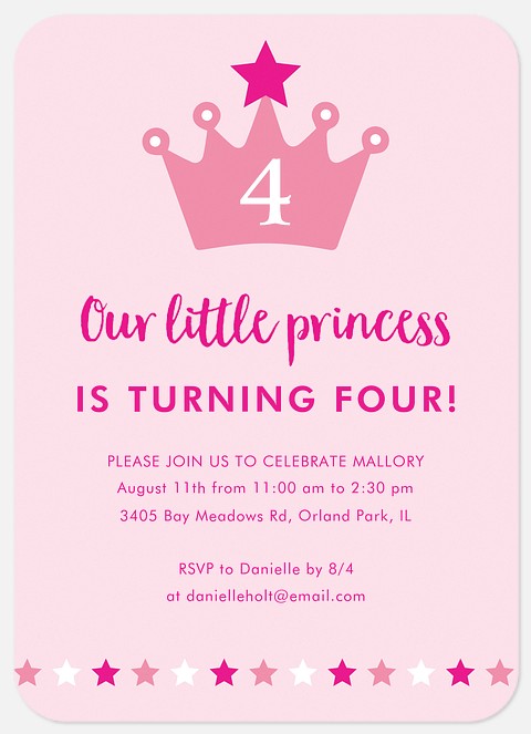 Princess Tiara Kids' Birthday Invitations