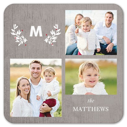 Mistletoe Monogram Custom Coasters