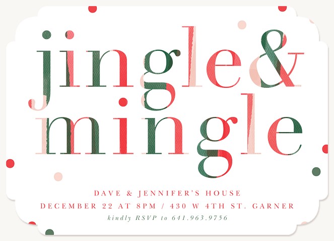 Classic Jingle Holiday Party Invitations