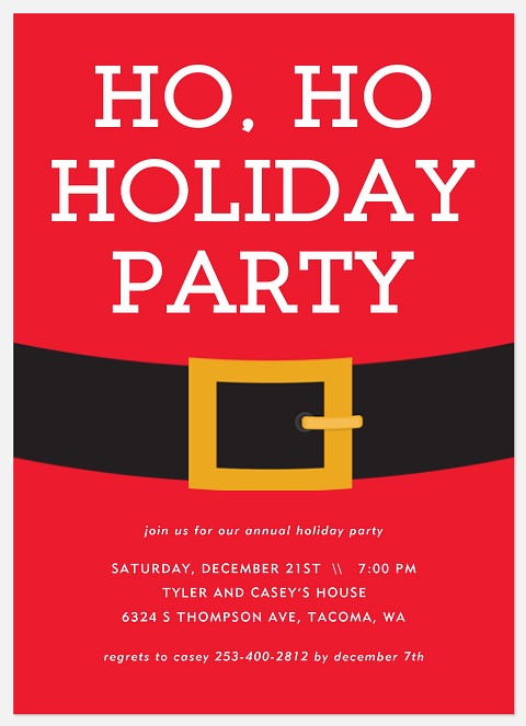 Ho Ho Holiday Holiday Party Invitations