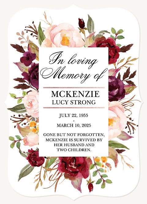 Floral Border Memorial & Sympathy Cards