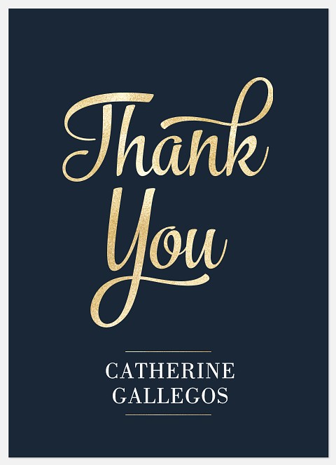 Golden Script Thank You Cards 