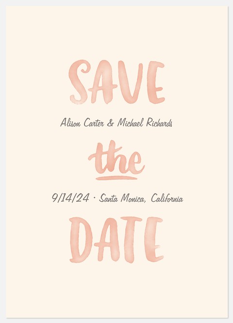 Watercolor Script Save the Date Photo Cards