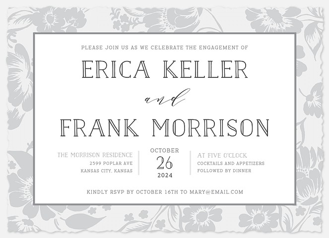 Antique Garden Engagement Party Invitations