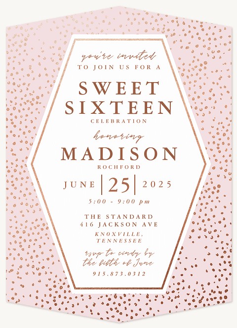 Shimmering Sixteen Teen Birthday Invitations