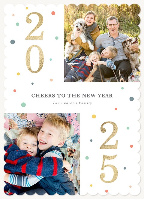 Bright Confetti Personalized Holiday Cards