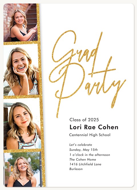 Glam Glitter Graduation Invitations