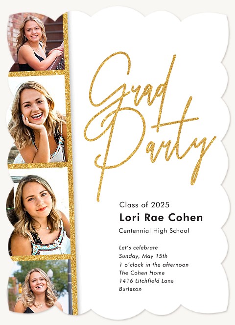 Glam Glitter Graduation Invitations